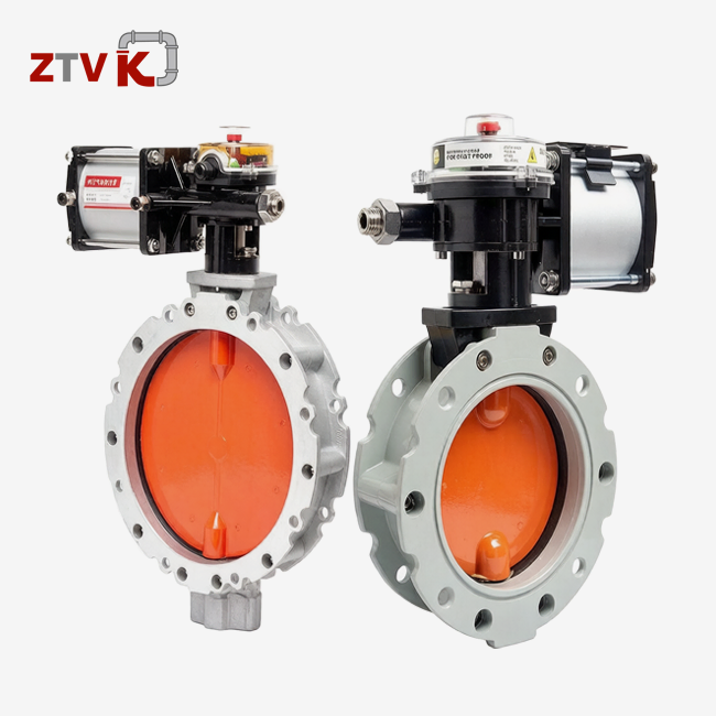 Pneumatic dust butterfly valve